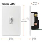 Lutron Ariadni/Toggler LED+ Dimmer Light Switch for Dimmable LED, Halogen and Incandescent Dimmer Switch, 150W, Single-Pole/3-Way, AYCL-153P-WH, White - Image 13