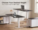 OffiGo 55 Inch L Shaped Electric Standing Desk with Drawers & File Cabinet Sets, Executive Sit Stand Desk, Height Adjustable Computer Desk for Home Office, Writing, Workstation, Black+White - Image 7