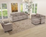 HAOMARKETS Corduroy Sofa Set,Upholstered Loveseat, and 3-Seater Couch with Plush Cushions and Rolled Arms, Modern Living Room Furniture Sets,Brown - Image 8