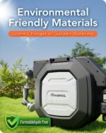 5/8" x 100 ft Heavy Duty Retractable Garden Hose Reel by HOZEREEL, Outdoor Garden Hose Reels - Self Retract Wall Mount Hose Reel Automatic Storage, Any Length Lock, 10 Pattern Nozzle - Image 8