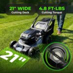 NovorikX 60V 5Ah Self-Propelled Electric Cordless Lawn Mower with 5.0Ah Battery 21-Inch, Brushless Mower for Large Yards, LED Headlight, Rapid Charger 3-in-1 Versatility Obsidian Series - Image 3