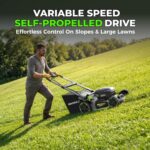 NovorikX 60V 5Ah Self-Propelled Electric Cordless Lawn Mower with 5.0Ah Battery 21-Inch, Brushless Mower for Large Yards, LED Headlight, Rapid Charger 3-in-1 Versatility Obsidian Series - Image 5