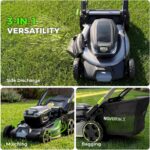 NovorikX 60V 5Ah Self-Propelled Electric Cordless Lawn Mower with 5.0Ah Battery 21-Inch, Brushless Mower for Large Yards, LED Headlight, Rapid Charger 3-in-1 Versatility Obsidian Series - Image 8