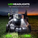 NovorikX 60V 5Ah Self-Propelled Electric Cordless Lawn Mower with 5.0Ah Battery 21-Inch, Brushless Mower for Large Yards, LED Headlight, Rapid Charger 3-in-1 Versatility Obsidian Series - Image 10