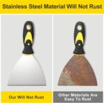 Rerdeim 5Pcs Putty Knife, Set, 1" 2" 3" 4" 5" Scraper, Spackle Knife, Paint Scraper, Scraper Tool, No Rusting, Perfect For Repairing Drywall, Removing Wallpaper, Mud, Plaster Scraping - Image 4