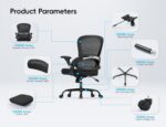TRALT Office Chair - Ergonomic Office Chair with Back Support, Home Office Desk Chairs, 330lbs Wide Seat Big and Tall Office Chairs, Comfy Desk Chair for Work, Study, Office, Gaming (Black) - Image 9