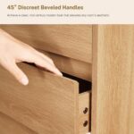 TEENFON 9 Drawer Dresser for Bedroom, 63" Wide Dressers & Chest of Drawers with Curved Profile Design, Wood Closet Storage Dressers Organizer for Bedroom, Living Room, Natural - Image 8