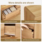 TEENFON 9 Drawer Dresser for Bedroom, 63" Wide Dressers & Chest of Drawers with Curved Profile Design, Wood Closet Storage Dressers Organizer for Bedroom, Living Room, Natural - Image 9