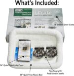 MidWest Homes for Pets Double Door iCrate Starter Kit, 24-inch Dog Crate Bundle for Small Breeds, Includes Cage, Pet Bed, 2 Bowls and Privacy Cover - Image 3