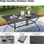 MFSTUDIO Outdoor Dining Set for 6, Patio Table and Chairs Set with Umbrella Hole, 7 Piece Metal Patio Furniture Set for Deck Backyard Poolside Garden - Image 4