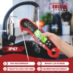 AWLKIM Digital Meat Thermometer, Instant Read Thermometer, Red | Food thermometer for grill, BBQ, candy, oil and baking; backlit display, foldable probe and magnetic storage - Image 5