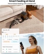 oneisall Cordless 2.4Ghz WiFi Automatic Cat Feeder for 2 Cats, Rechargeable 100-Day Battery Operated Auto Cat Feeder, 20 Cups/5L Timed Cats Food Dispenser Automatic for Large Kibble, Smart App Control - Image 4