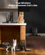 oneisall Cordless 2.4Ghz WiFi Automatic Cat Feeder for 2 Cats, Rechargeable 100-Day Battery Operated Auto Cat Feeder, 20 Cups/5L Timed Cats Food Dispenser Automatic for Large Kibble, Smart App Control - Image 5
