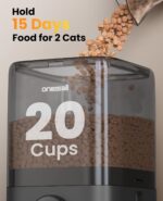 oneisall Cordless 2.4Ghz WiFi Automatic Cat Feeder for 2 Cats, Rechargeable 100-Day Battery Operated Auto Cat Feeder, 20 Cups/5L Timed Cats Food Dispenser Automatic for Large Kibble, Smart App Control - Image 8