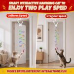 Interactive Cat Toy for Indoor Cats Automatic Hanging Door Frame Toy | Cat Toy with Feather Mouse String 360° Rotating USB Rechargeable Self Play Kitten Toy for Hunting Instinct Cat Boredom Relief - Image 3