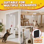 Interactive Cat Toy for Indoor Cats Automatic Hanging Door Frame Toy | Cat Toy with Feather Mouse String 360° Rotating USB Rechargeable Self Play Kitten Toy for Hunting Instinct Cat Boredom Relief - Image 4
