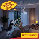 Interactive Cat Toy for Indoor Cats Automatic Hanging Door Frame Toy | Cat Toy with Feather Mouse String 360° Rotating USB Rechargeable Self Play Kitten Toy for Hunting Instinct Cat Boredom Relief - Image 6