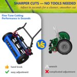 14-Inch Reel Lawn Mower with Tool-Free Blade Adjustment, 5-Blade Manual Push Lawn Mower, 5-Position Height Adjustable Hand Push Reel Mower for Small Yards - Image 3