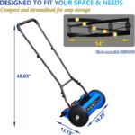 14-Inch Reel Lawn Mower with Tool-Free Blade Adjustment, 5-Blade Manual Push Lawn Mower, 5-Position Height Adjustable Hand Push Reel Mower for Small Yards - Image 6