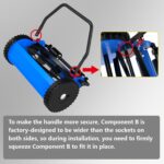 14-Inch Reel Lawn Mower with Tool-Free Blade Adjustment, 5-Blade Manual Push Lawn Mower, 5-Position Height Adjustable Hand Push Reel Mower for Small Yards - Image 7