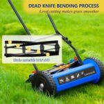14-Inch Reel Lawn Mower with Tool-Free Blade Adjustment, 5-Blade Manual Push Lawn Mower, 5-Position Height Adjustable Hand Push Reel Mower for Small Yards - Image 8