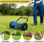 14-Inch Reel Lawn Mower with Tool-Free Blade Adjustment, 5-Blade Manual Push Lawn Mower, 5-Position Height Adjustable Hand Push Reel Mower for Small Yards - Image 9
