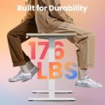 HUANUO 32" Small Electric Standing Desk Adjustable Height, 4 Memory Height Settings, Sit Stand Up Desk for Home Office & Computer Workstation, LightWalnut - Image 6