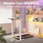 HUANUO 32" Small Electric Standing Desk Adjustable Height, 4 Memory Height Settings, Sit Stand Up Desk for Home Office & Computer Workstation, LightWalnut - Image 10