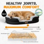 Fluffy Orthopedic Dog Bed for Large & Extra Large Dogs, Calming Plush Sofa Bed with Curved Bolster Support and Egg-Crate Foam Base, 43" Cozy Oval Pet Donut Bed with Washable Cover, Gray - Image 4