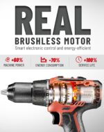 DCK 20V Brushless Hammer Drill, 531 in.lbs, 36000 BPM, 1/2" Keyless All-Metal Chuck, 4.0Ah Battery, 22+1+1 Clutch, Impact Drill Kit for Drilling Brick Wall, Metal, Wood, KDJZ05-13 - Image 3