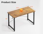 Casaottima 40 Inch Small Computer Desk for Home Office, Study Writing Table for Small Spaces, Simple Modern Desk with Headphone Hooks, Vintage - Image 4
