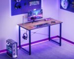 Casaottima 40 Inch Small Computer Desk for Home Office, Study Writing Table for Small Spaces, Simple Modern Desk with Headphone Hooks, Vintage - Image 5