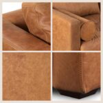 POLY & BARK Napa 82" Leather Pull‑Out Sleeper Sofa – Full‑Grain Italian Leather Upholstery,Tri‑Layer Mattress & Storage Console –Sophisticated Multi‑Functional Sofa Bed for Living Rooms & Guest Spaces - Image 7