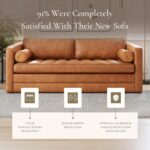 POLY & BARK Napa 82" Leather Pull‑Out Sleeper Sofa – Full‑Grain Italian Leather Upholstery,Tri‑Layer Mattress & Storage Console –Sophisticated Multi‑Functional Sofa Bed for Living Rooms & Guest Spaces - Image 8