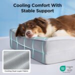 Bedsure XL Dog Bed for Extra Large Dogs - Orthopedic XLarge Dog Cat Cooling Bed Washable, Comfort Dogs Couch Sofa with Waterproof Removable Cover, Pet Bed with Nonskid Bottom, Cooling Grey, 42" - Image 4