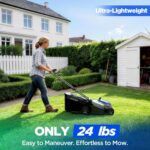 18-Inch Electric Lawn Mower, 40V Brushless Cordless Push Mower with 4.0Ah Battery & Charger, 2-in-1 Mulching/Bagging, 6-Position Height for Small to Medium Yards - Image 5
