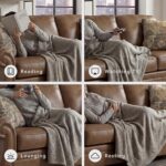 Signature Design by Ashley Chatterton Queen Sofa Sleeper with Pull Out Memory Foam Mattress, Rustic Faux Leather Upholstery, Ideal for Guest Rooms, Earth Brown - Image 9