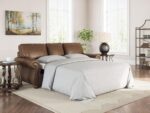 Signature Design by Ashley Chatterton Queen Sofa Sleeper with Pull Out Memory Foam Mattress, Rustic Faux Leather Upholstery, Ideal for Guest Rooms, Earth Brown - Image 10