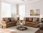 Signature Design by Ashley Chatterton Queen Sofa Sleeper with Pull Out Memory Foam Mattress, Rustic Faux Leather Upholstery, Ideal for Guest Rooms, Earth Brown - Image 11