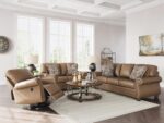 Signature Design by Ashley Chatterton Queen Sofa Sleeper with Pull Out Memory Foam Mattress, Rustic Faux Leather Upholstery, Ideal for Guest Rooms, Earth Brown - Image 12