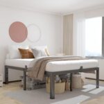 ROIL 18 Inch Queen Bed Frame with Rounded Corner and Headboard Hole Mattress Retainers 3500LBS Metal Heavy Duty Steel Slats No Box Spring Needed Platform Noise-Free Easy Assembly - Image 3