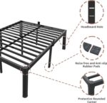 ROIL 18 Inch Queen Bed Frame with Rounded Corner and Headboard Hole Mattress Retainers 3500LBS Metal Heavy Duty Steel Slats No Box Spring Needed Platform Noise-Free Easy Assembly - Image 7