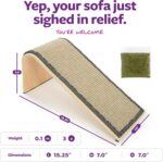 SmartyKat Sisal Angle Ramp Cat Scratcher, Natural Woven Sisal Surface & Stable Wooden Structure with Organic Catnip - Image 4