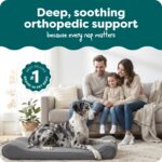 Furhaven Orthopedic Dog Bed for Large Dogs w/ Removable Washable Cover, For Dogs Up to 150 lbs - Ultra Plush Faux Fur & Suede Luxe Lounger Contour Mattress - Gray, Jumbo Plus/XXL - Image 3