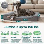 Furhaven Orthopedic Dog Bed for Large Dogs w/ Removable Washable Cover, For Dogs Up to 150 lbs - Ultra Plush Faux Fur & Suede Luxe Lounger Contour Mattress - Gray, Jumbo Plus/XXL - Image 4