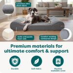 Furhaven Orthopedic Dog Bed for Large Dogs w/ Removable Washable Cover, For Dogs Up to 150 lbs - Ultra Plush Faux Fur & Suede Luxe Lounger Contour Mattress - Gray, Jumbo Plus/XXL - Image 6