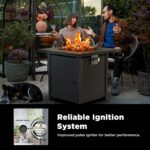 Ciays Propane Fire Pits 32 Inch Outdoor Gas Fire Pit, 50,000 BTU Steel Fire Table with Lid and Lava Rock, Add Warmth and Ambience to Gatherings and Parties On Patio Deck Garden Backyard, Black - Image 5