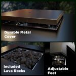 Ciays Propane Fire Pits 32 Inch Outdoor Gas Fire Pit, 50,000 BTU Steel Fire Table with Lid and Lava Rock, Add Warmth and Ambience to Gatherings and Parties On Patio Deck Garden Backyard, Black - Image 6