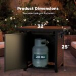 Ciays Propane Fire Pits 32 Inch Outdoor Gas Fire Pit, 50,000 BTU Steel Fire Table with Lid and Lava Rock, Add Warmth and Ambience to Gatherings and Parties On Patio Deck Garden Backyard, Black - Image 7