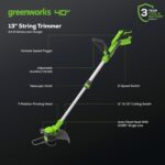 Greenworks 40V 21" Self-Propelled Lawn Mower,Axial Leaf Blower(500 CFM / 120 MPH),13" String Trimmer with 2 Batteries(5Ah+2Ah) & Chargers - Image 4